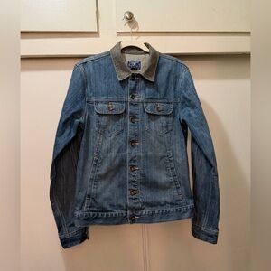 Lucky Brand Women’s Canvas Utility Jacket Blue Black Collar Size M NWOT